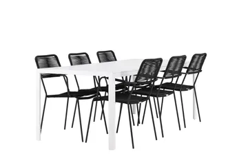 Break Matgrupp Utomhus 205 cm + 6 st Hochanas Matstolar Svart/Brun - Utemöbler & utemiljö - Utegrupp - Matgrupp utomhus