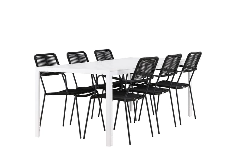Break Matgrupp Utomhus 205 cm + 6 st Hochanas Matstolar Svart/Brun - Utemöbler & utemiljö - Utegrupp - Matgrupp utomhus