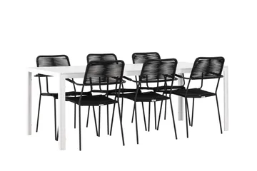 Break Matgrupp Utomhus 205 cm + 6 st Hochanas Matstolar Svart/Brun - Utemöbler & utemiljö - Utegrupp - Matgrupp utomhus