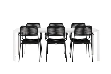 Break Matgrupp Utomhus 205 cm + 6 st Hochanas Matstolar Svart/Brun - Utemöbler & utemiljö - Utegrupp - Matgrupp utomhus