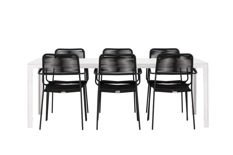 Break Matgrupp Utomhus 205 cm + 6 st Hochanas Matstolar Svart/Brun - Utemöbler & utemiljö - Utegrupp - Matgrupp utomhus