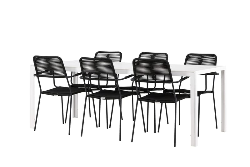 Break Matgrupp Utomhus 205 cm + 6 st Hochanas Matstolar Svart/Brun - Utemöbler & utemiljö - Utegrupp - Matgrupp utomhus