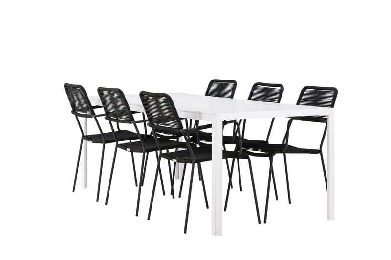 Break Matgrupp Utomhus 205 cm + 6 st Hochanas Matstolar Svart/Brun - Utemöbler & utemiljö - Utegrupp - Matgrupp utomhus