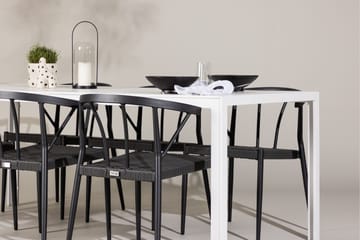 Break Matgrupp Utomhus 205 cm + 6 st Stina Matstolar Svart/Vit - Utemöbler & utemiljö - Utegrupp - Matgrupp utomhus