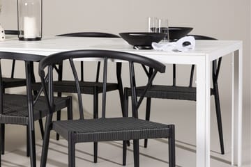 Break Matgrupp Utomhus 205 cm + 6 st Stina Matstolar Svart/Vit - Utemöbler & utemiljö - Utegrupp - Matgrupp utomhus