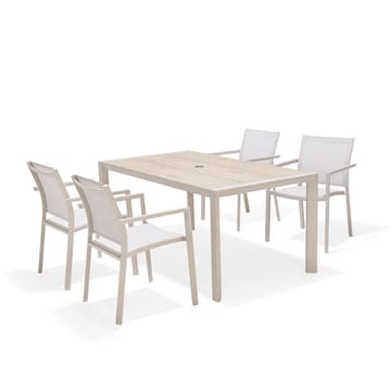 Matgrupp för utomhusbruk Urbanite 160 cm 4 karmstolar - grå - Utemöbler & utemiljö - Utegrupp - Matgrupp utomhus