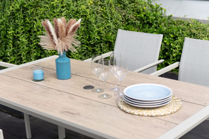 Matgrupp för utomhusbruk Urbanite 160 cm 4 karmstolar - grå - Utemöbler & utemiljö - Utegrupp - Matgrupp utomhus