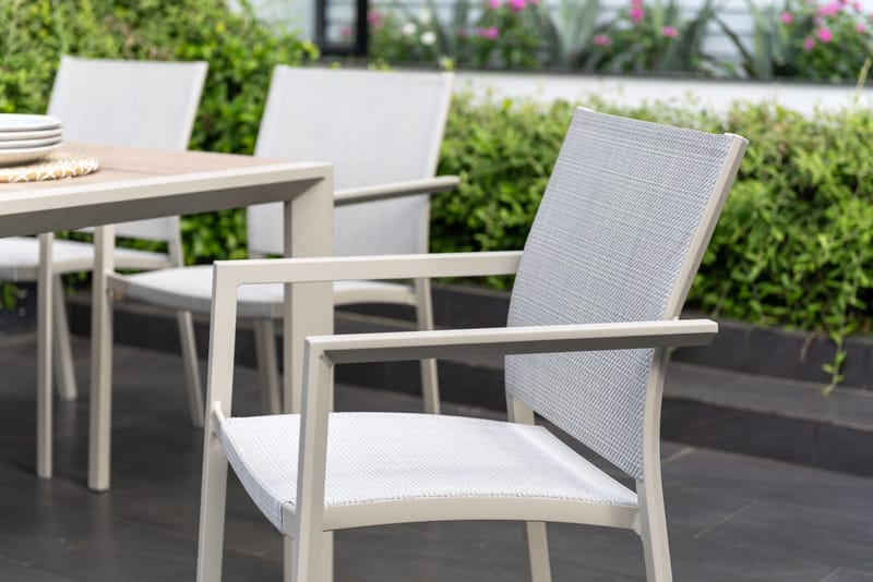 Matgrupp för utomhusbruk Urbanite 160 cm 4 karmstolar - grå - Utemöbler & utemiljö - Utegrupp - Matgrupp utomhus