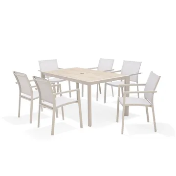 Matgrupp för utomhusbruk Urbanite 160 cm 6 karmstolar - grå - Utemöbler & utemiljö - Utegrupp - Matgrupp utomhus