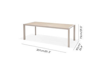 Matgrupp för utomhusbruk Urbanite 205 cm 6 karmstolar - grå - Utemöbler & utemiljö - Utegrupp - Matgrupp utomhus