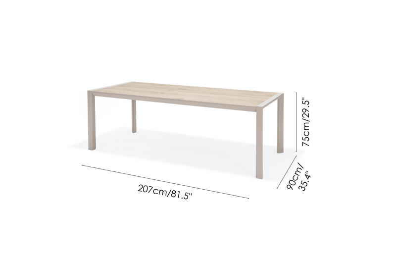 Matgrupp för utomhusbruk Urbanite 205 cm 6 karmstolar - grå - Utemöbler & utemiljö - Utegrupp - Matgrupp utomhus