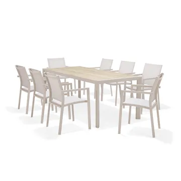 Matgrupp för utomhusbruk Urbanite 205 cm 8 karmstolar - grå - Utemöbler & utemiljö - Utegrupp - Matgrupp utomhus