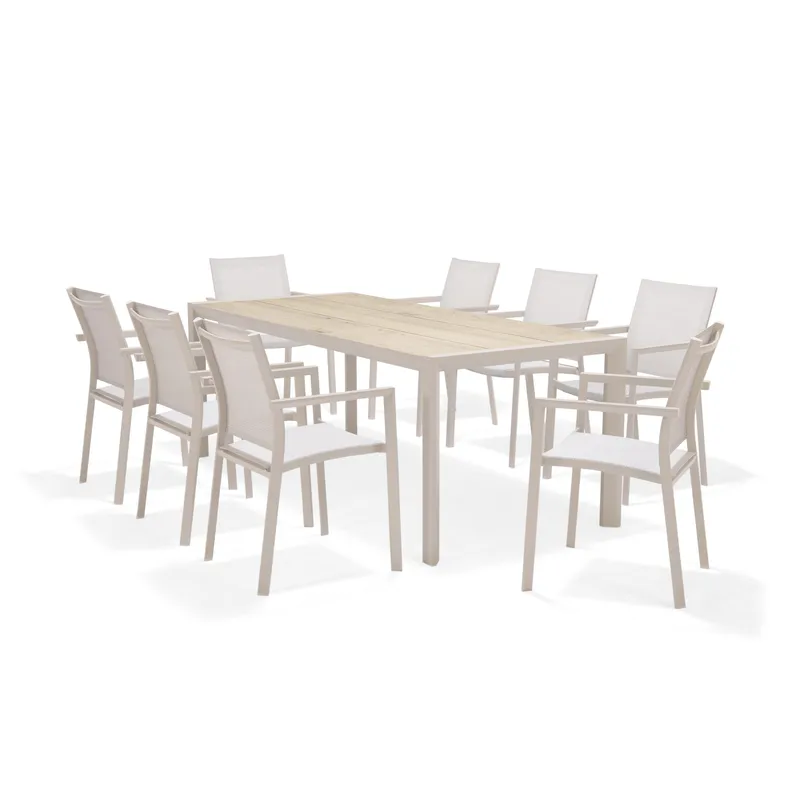 Matgrupp f ör utomhusbruk Urbanite 205 cm 8 karmstolar, grå