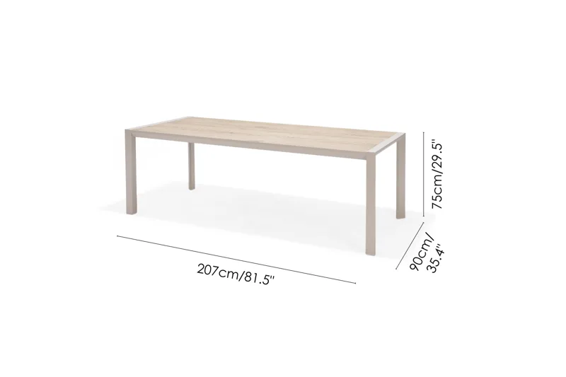 Matgrupp för utomhusbruk Urbanite 205 cm 8 karmstolar - grå - Utemöbler & utemiljö - Utegrupp - Matgrupp utomhus