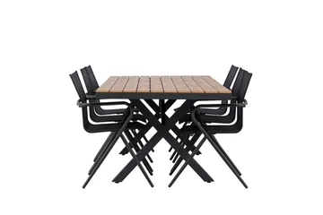 Garcia Matgrupp Utomhus 200 cm + 6 st Alling Matstolar Svart - Utemöbler & utemiljö - Utegrupp - Matgrupp utomhus