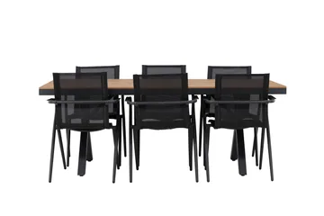 Garcia Matgrupp Utomhus 200 cm + 6 st Alling Matstolar Svart - Utemöbler & utemiljö - Utegrupp - Matgrupp utomhus