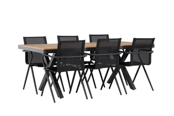 Garcia Matgrupp Utomhus 200 cm + 6 st Alling Matstolar Svart - Utemöbler & utemiljö - Utegrupp - Matgrupp utomhus