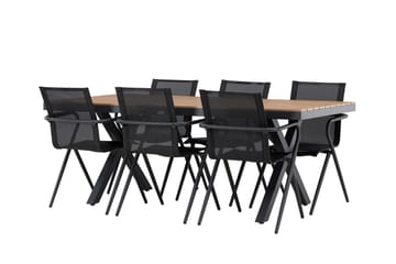 Matgrupp Utomhus Garcia 200 cm + 6 st Alling Matstolar Svart - Utemöbler & utemiljö - Utegrupp - Matgrupp utomhus