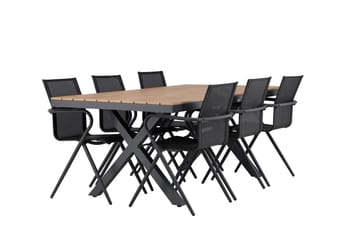 Matgrupp Utomhus Garcia 200 cm + 6 st Alling Matstolar Svart - Utemöbler & utemiljö - Utegrupp - Matgrupp utomhus