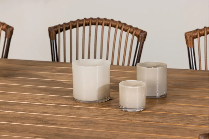 Garcia Matgrupp 200 cm + 6 st Galera Matstolar Brun/Svart - Utemöbler & utemiljö - Utegrupp - Matgrupp utomhus