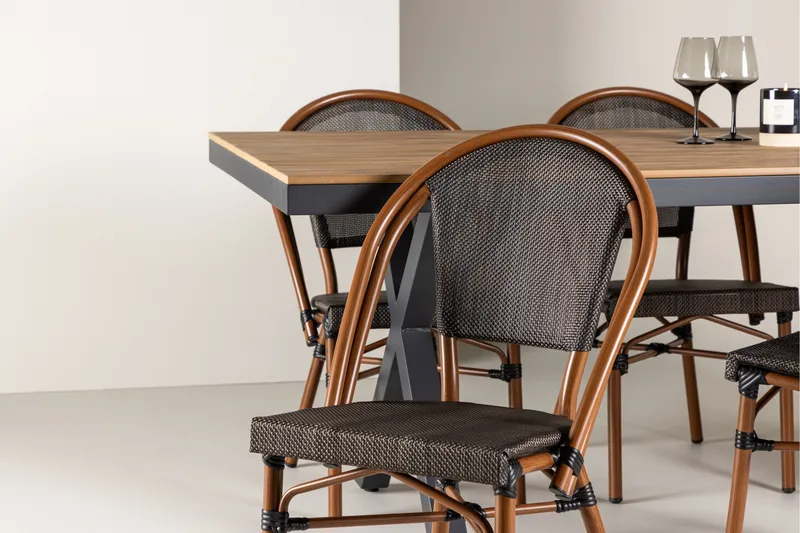 Garcia Matgrupp 200 cm + 6 st Guarda Matstolar Svart - Utemöbler & utemiljö - Utegrupp - Matgrupp utomhus