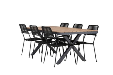 Garcia Matgrupp Utomhus 200 cm + 6 st Hochanas Matstolar Svart/Brun - Utemöbler & utemiljö - Utegrupp - Matgrupp utomhus