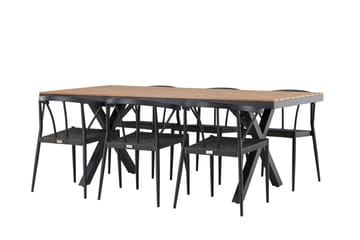 Garcia Matgrupp Utomhus 200 cm + 6 st Stina Matstolar Svart - Utemöbler & utemiljö - Utegrupp - Matgrupp utomhus