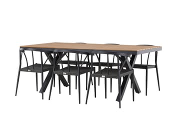 Matgrupp Utomhus Garcia 200 cm + 6 st Stina Matstolar Svart - Utemöbler & utemiljö - Utegrupp - Matgrupp utomhus