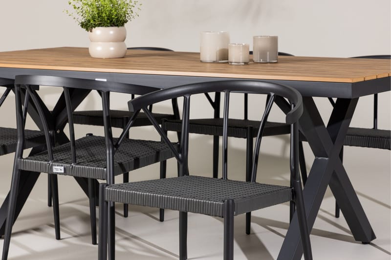 Garcia Matgrupp Utomhus 200 cm + 6 st Stina Matstolar Svart - Utemöbler & utemiljö - Utegrupp - Matgrupp utomhus