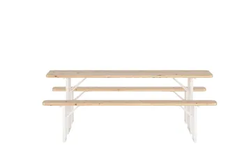 Matgrupp Guiness 200 cm med 2 Bänkar Utomhus - Teaklook, beige stomme - Utemöbler & utemiljö - Utegrupp - Matgrupp utomhus