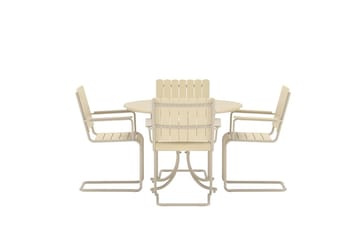 Matgrupp Holmsund 100 cm med 4 Stolar Utomhus - Beige - Utemöbler & utemiljö - Utegrupp - Matgrupp utomhus