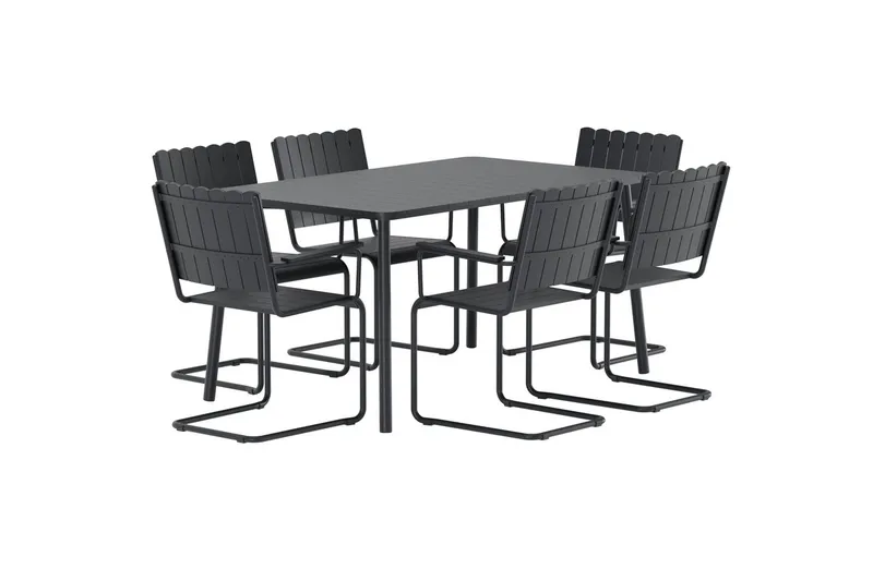Matgrupp Holmsund med 6 Stolar Utomhus - Svart - Utemöbler & utemiljö - Utegrupp - Matgrupp utomhus