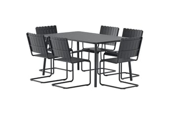 Matgrupp Holmsund med 6 Stolar Utomhus - Svart - Utemöbler & utemiljö - Utegrupp - Matgrupp utomhus