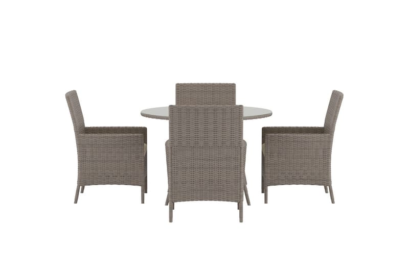Matgrupp Lefkas 110 cm med 4 Fåtöljer Utomhus - Brun - Utemöbler & utemiljö - Utegrupp - Matgrupp utomhus