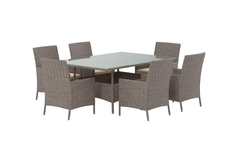 Matgrupp Lefkas 150 cm med 6 Stolar Utomhus - Brun - Utemöbler & utemiljö - Utegrupp - Matgrupp utomhus