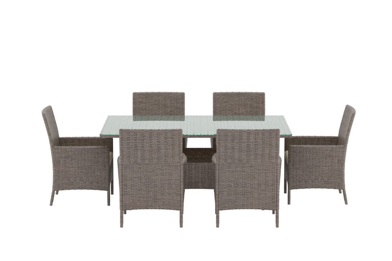 Matgrupp Lefkas 150 cm med 6 Stolar Utomhus - Brun - Utemöbler & utemiljö - Utegrupp - Matgrupp utomhus