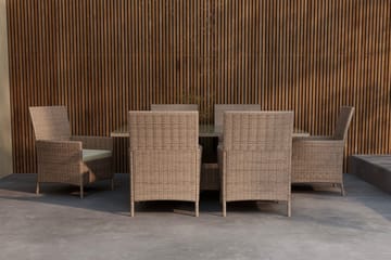 Matgrupp Lefkas 150 cm med 6 Stolar Utomhus - Brun - Utemöbler & utemiljö - Utegrupp - Matgrupp utomhus