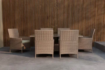 Matgrupp Lefkas 150 cm med 6 Stolar Utomhus - Brun - Utemöbler & utemiljö - Utegrupp - Matgrupp utomhus