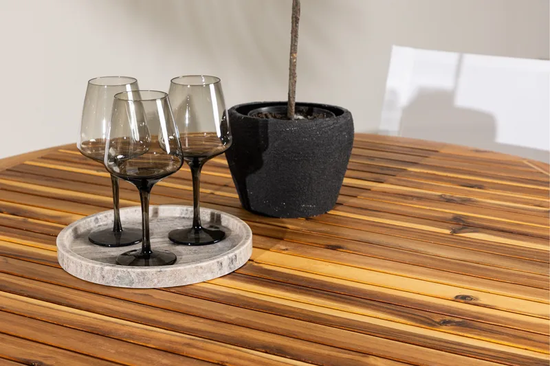 Lumpur Matgrupp Rund 120 cm + 4 st Alling Matstolar Vit - Utemöbler & utemiljö - Utegrupp - Matgrupp utomhus