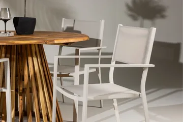 Lumpur Matgrupp Utomhus Rund 120 cm + 4 st Copacabana Matstolar Beige - Utemöbler & utemiljö - Utegrupp - Matgrupp utomhus