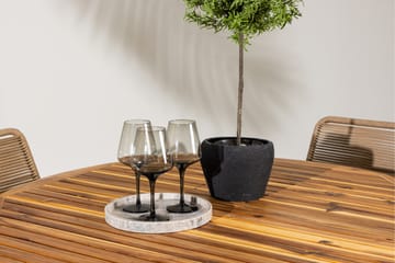 Matgrupp Utomhus Lumpur Rund 120 cm + 4 st Hochanas Matstolar Svart - Utemöbler & utemiljö - Utegrupp - Matgrupp utomhus