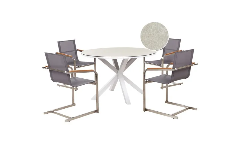 Matgrupp Maletto/Cosoleto Grå/vit/silver/beige, Grå/vit/silver/beige