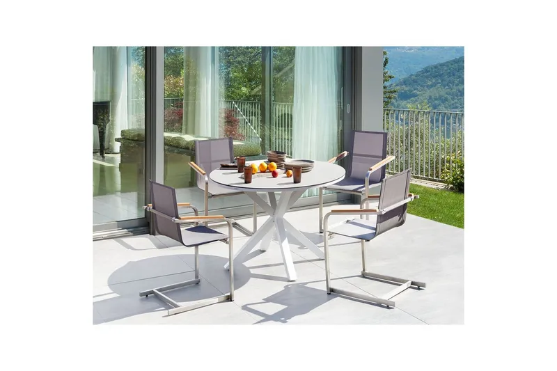 Matgrupp Maletto/Cosoleto Grå/vit/silver/beige - Grå/vit/silver/beige - Utemöbler & utemiljö - Utegrupp - Matgrupp utomhus