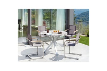 Matgrupp Maletto/Cosoleto Vit/Grå/Silver - Vit/Grå/Silver - Utemöbler & utemiljö - Utegrupp - Matgrupp utomhus