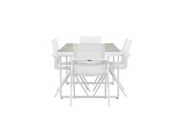 Merlo Matgrupp 200 cm + 6 st Alling Matstolar Vit - Utemöbler & utemiljö - Utegrupp - Matgrupp utomhus