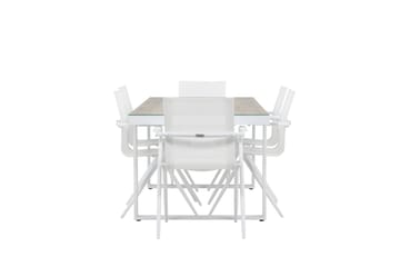 Merlo Matgrupp 200 cm + 6 st Alling Matstolar Vit - Utemöbler & utemiljö - Utegrupp - Matgrupp utomhus