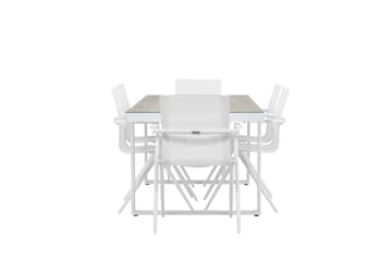 Matgrupp Utomhus Merlo 200 cm + 6 st Alling Matstolar Vit - Utemöbler & utemiljö - Utegrupp - Matgrupp utomhus