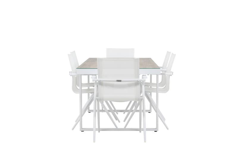 Matgrupp Utomhus Merlo 200 cm + 6 st Alling Matstolar Vit - Utemöbler & utemiljö - Utegrupp - Matgrupp utomhus