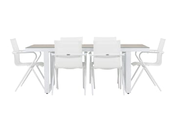 Matgrupp Utomhus Merlo 200 cm + 6 st Alling Matstolar Vit - Utemöbler & utemiljö - Utegrupp - Matgrupp utomhus