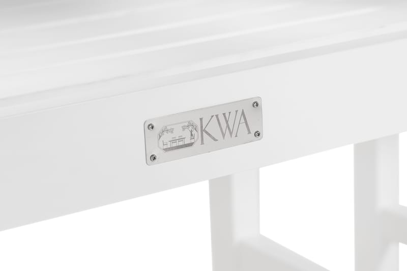 Matgrupp Oaxen 180 cm + 2 Stolar + Bänk Vit/Akacia - KWA - Matgrupp utomhus